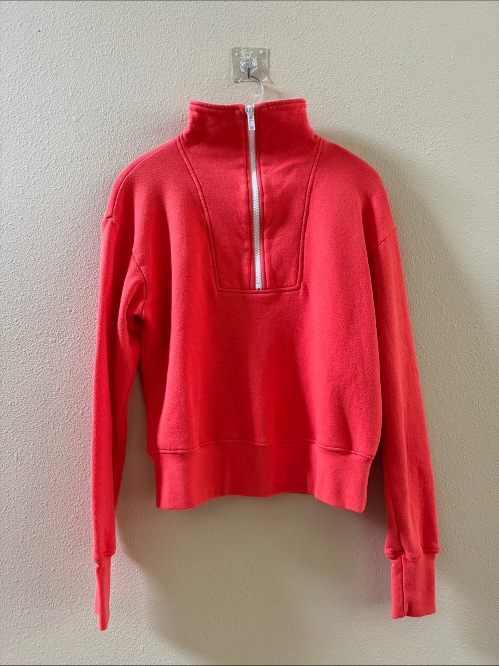 Sundry Women’s Orange Half-Zip Fleece Pullover
